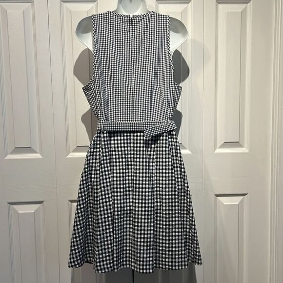 Michael Michael Kors Black/White checked Sleeveless Fit and Flare Dress Size 12 - Picture 6 of 14